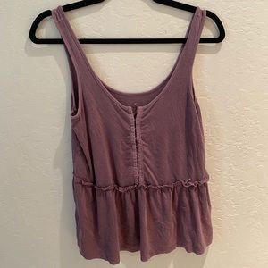 american eagle purple flowey top